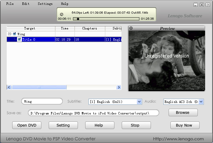 Lenog DVD Movie to PSP Video Converter 5.5 icon